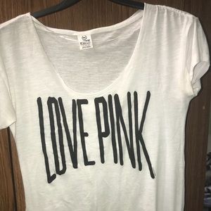 Love pink white t